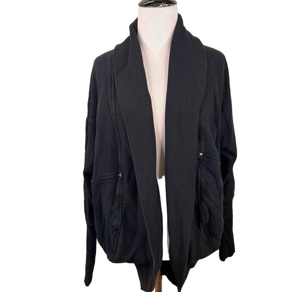 Wilfred Black Aritzia Diderot Studded Open Cardigan Sweater Size Medium - Picture 1 of 9